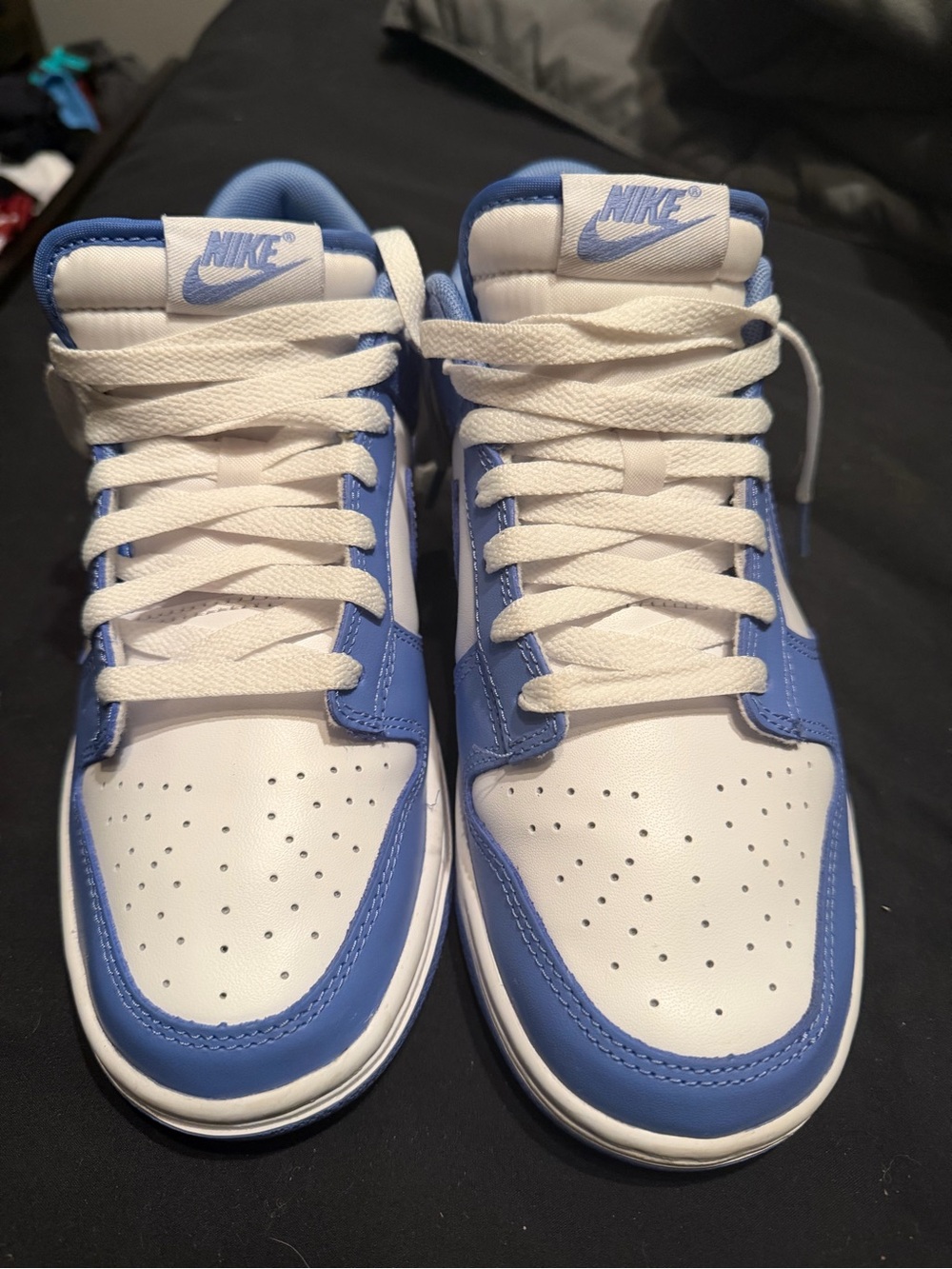 Nike White and Light Blue Low-Top Sneakers